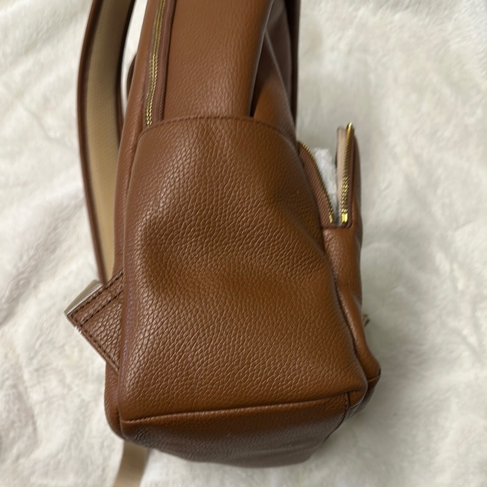 Michael Kors Brown Leather Backpack Minimalist Design - Picture 6 of 7